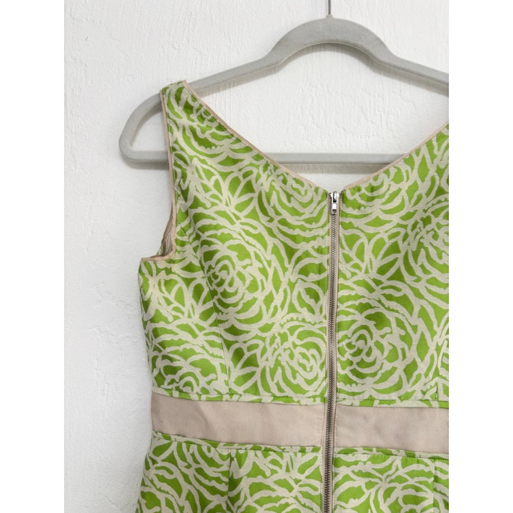 Women's Maggy London Green & Beige Floral Sheath Dress Size 6 - Picture 10 of 11